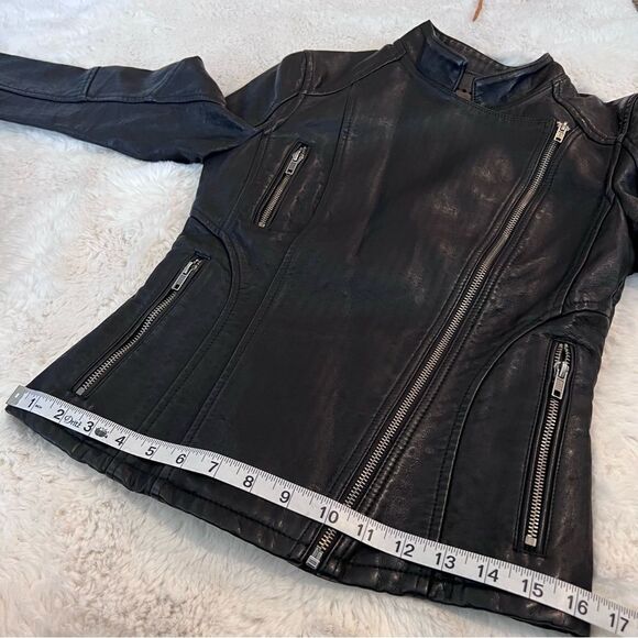 Blank NYC faux leather black Moto biker jacket size XS - Picture 15 of 16